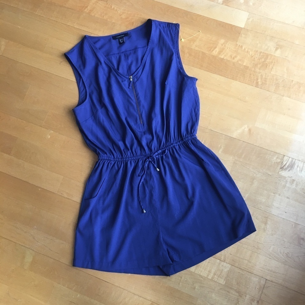 Atmosphere Dressy, Sleeveless, V-Neck Romper, Blue, Size 10